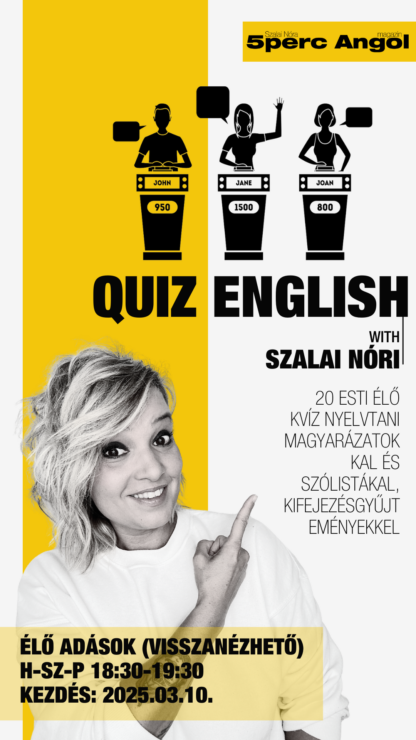 QUIZ ENGLISH - Élő játékos angol kvízekkel (szókincs és nyelvtani áttekintéssel)